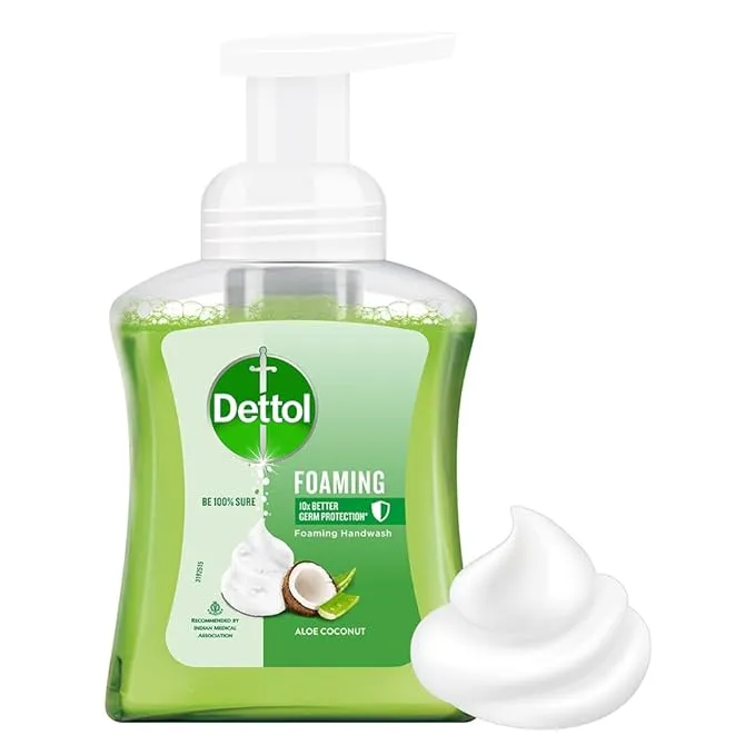 Dettol Foaming Handwash Pump - Aloe Coconut, 250ml | Rich Foam | Moisturizing Hand Wash | Soft on Hands