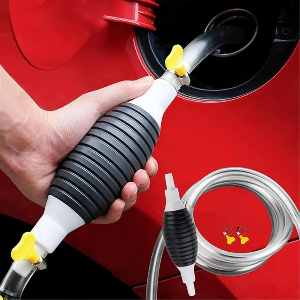 Fuel Transfer Pump Kit Tank Sucker Newest High Flow Hand Pump Portable Manual Car Bike Fuel Transfer Pump | Liquid Pipe Siphon Tool for Petrol Diesel, Water, Oil Liquid Water Fish Tank (2 Miter)