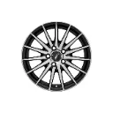UNO Minda W1D147-000M00 15 inch Car Alloy Wheel, PCD 100, 5 Hole, Black Machined finish
