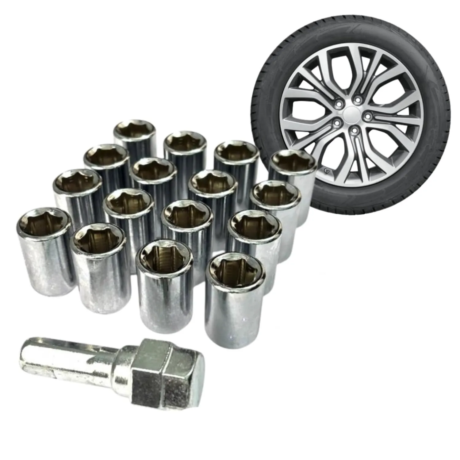 Kylo 12x1.25 Chrome Plated Pack of 16 Anti-Rust Alloy Wheel Kit/Nut Alto, WagonR, Ciaz, Brezza, Swift, Dzire, Scross, Baleno, Ertiga| Mag Lug Nut Dual Hex Key Included for Only Maruti Cars