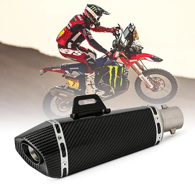 Vagary Universal Hexa Cut Akraphovic Exhaust With DB Killer Silencer for Bajaj, TVS, KTM, Suzuki, Yamaha, Hero Universal For Bike (CARBON)