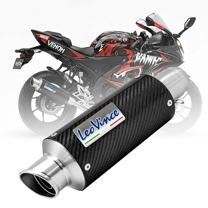 Vagary Motorcycle Silencer Bike Exhaust for Tvs Apache Rtr 160 180 200 RR310 (Carbon)
