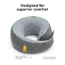 MOKOBARA The Travel Pillow Pure Memory Foam Neck Pillow, Comfortable and Breathable Cover, Machine Washable, Airplane Travel Kit (Seize The Gray)