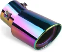 Automaze Car Exhaust Tail Muffler Tip Show Pipe 60mm, Curved Oval, Stainless Steel (Multicolor)
